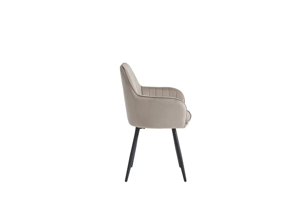 Chaise Intendance Tissu Velours Moka
