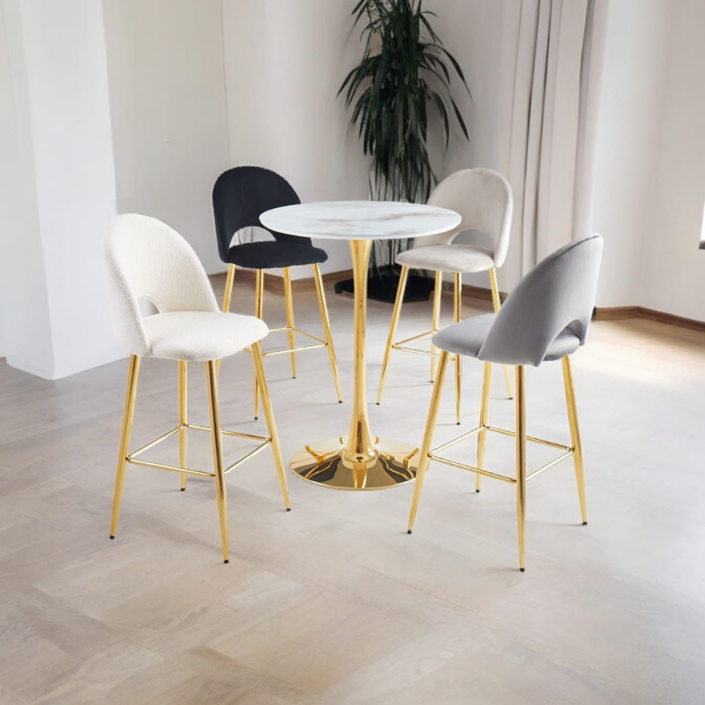 Table de bar Rosa or marbre