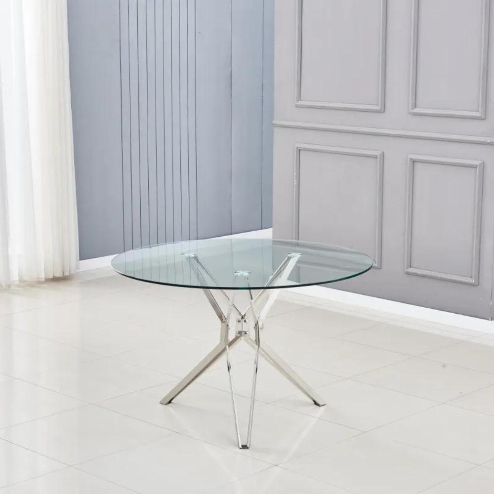 Table à manger Electra Argent Verre Transparent