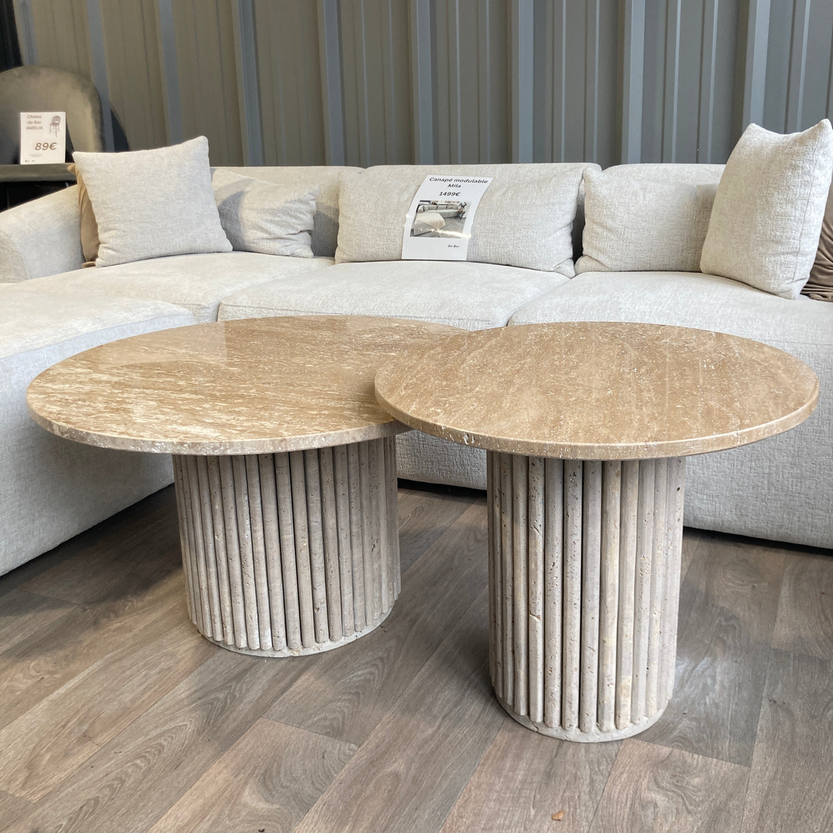 Table basse Travertin Octopus ronde 60cm