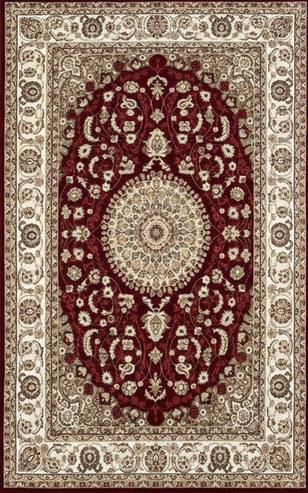 Tapis Dubai Merinos – Qualité Premium classique Rouge Médaillon orientale Vintage