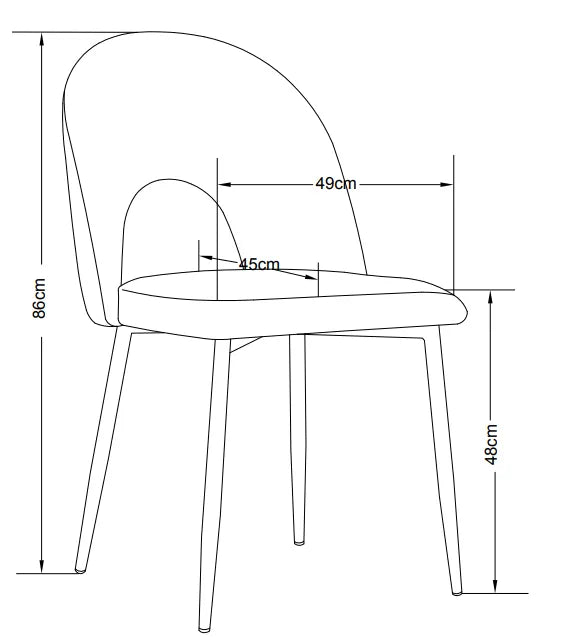 Chaise Teddy Structure Dorée Velours Style Classique