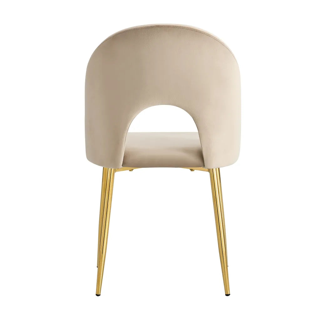 Chaise Teddy Structure Dorée Velours Style Classique