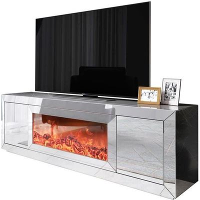 Meuble TV cheminée avec tiroirs