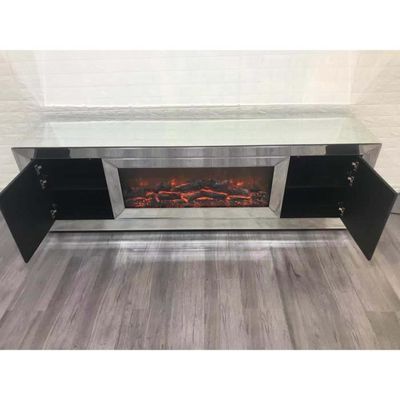 Meuble TV cheminée avec tiroirs