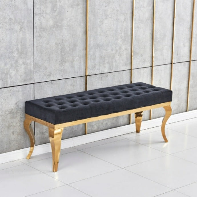 Banquette Nansouty Or velours Noir