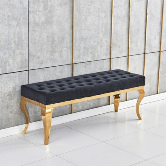 Banquette Nansouty Or velours Noir