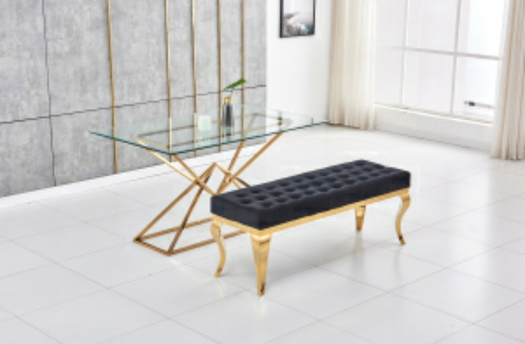Banquette Nansouty Or velours Noir