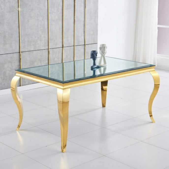 Table à manger Nansouty Pieds Or Effet Miroir