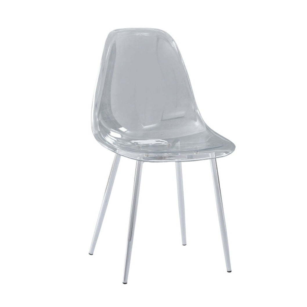 Chaise Maya - Structure Argentée Transparent Style Scandinave