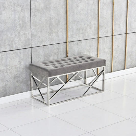 Banquette Géomag Argent velours Gris