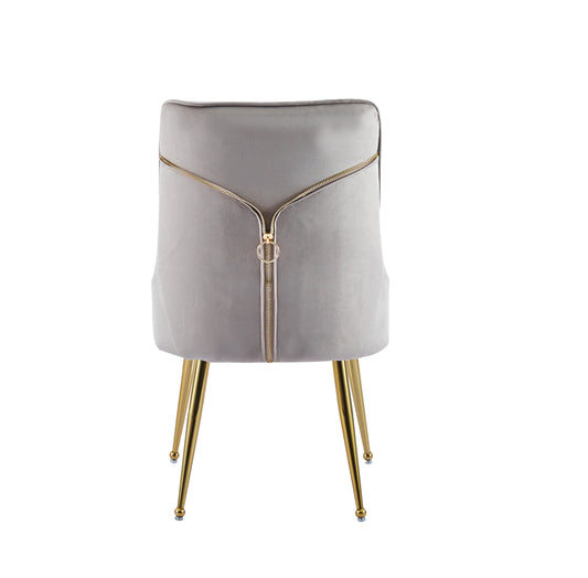 Chaise Zip Or velours moka