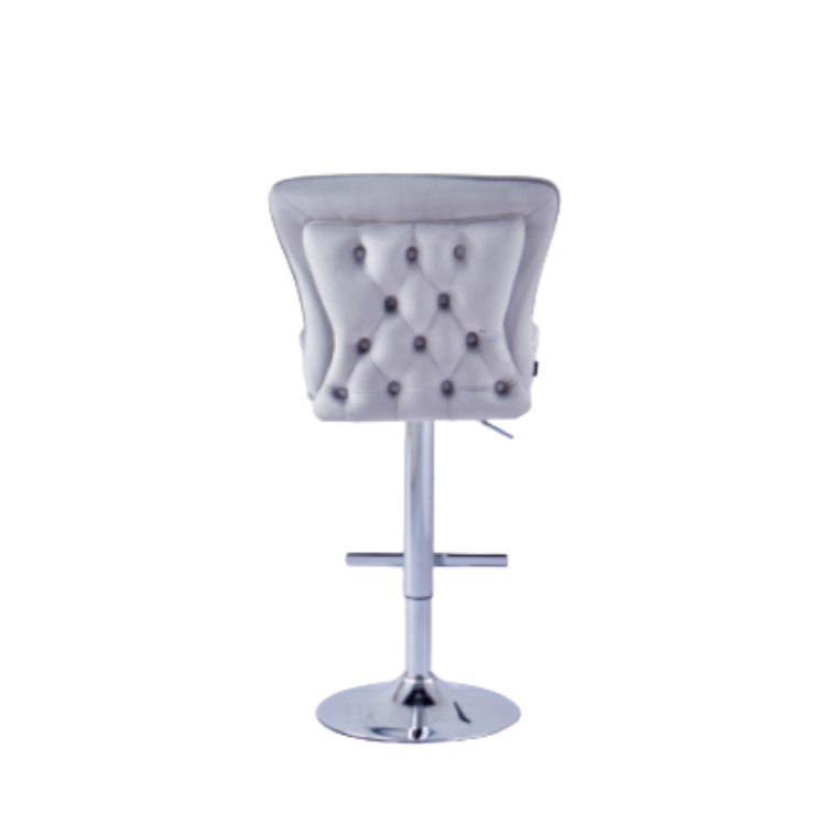 Tabouret de bar Gabrielle Argent velours gris