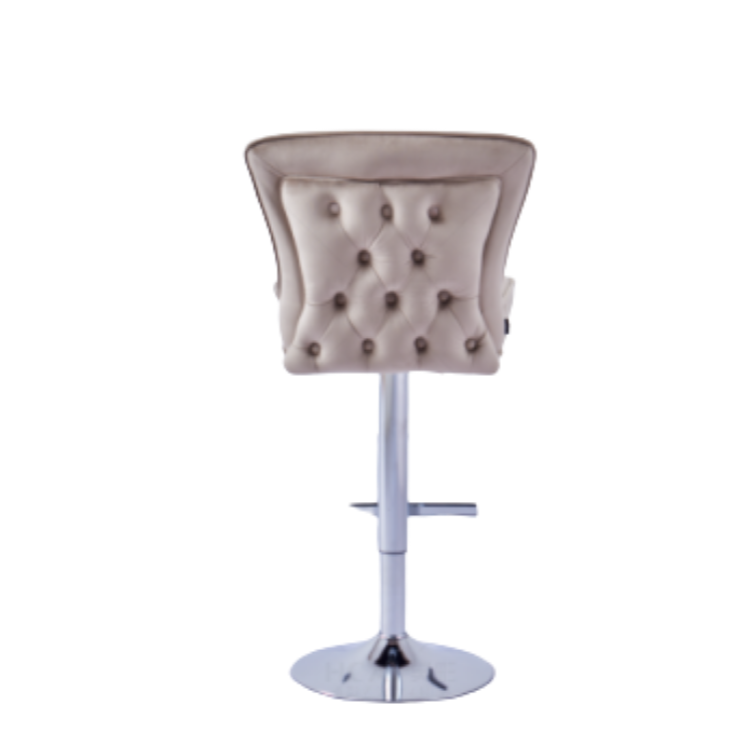 Tabouret de bar Gabrielle Argent velours moka