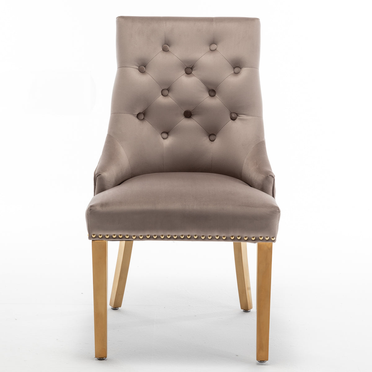Chaise Stalingrad matelassée Or velours Moka